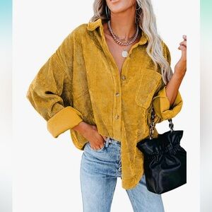 Yellow Corduroy Top - XXL